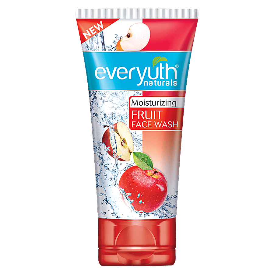 Everyuth Naturals Fruit Face Wash - Moisturizing, 100% Soap Free, No Harmful Chemicals, 50 G Tube