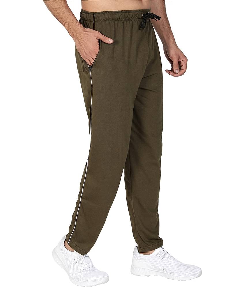 Uzarus Green Cotton Printed Trackpants