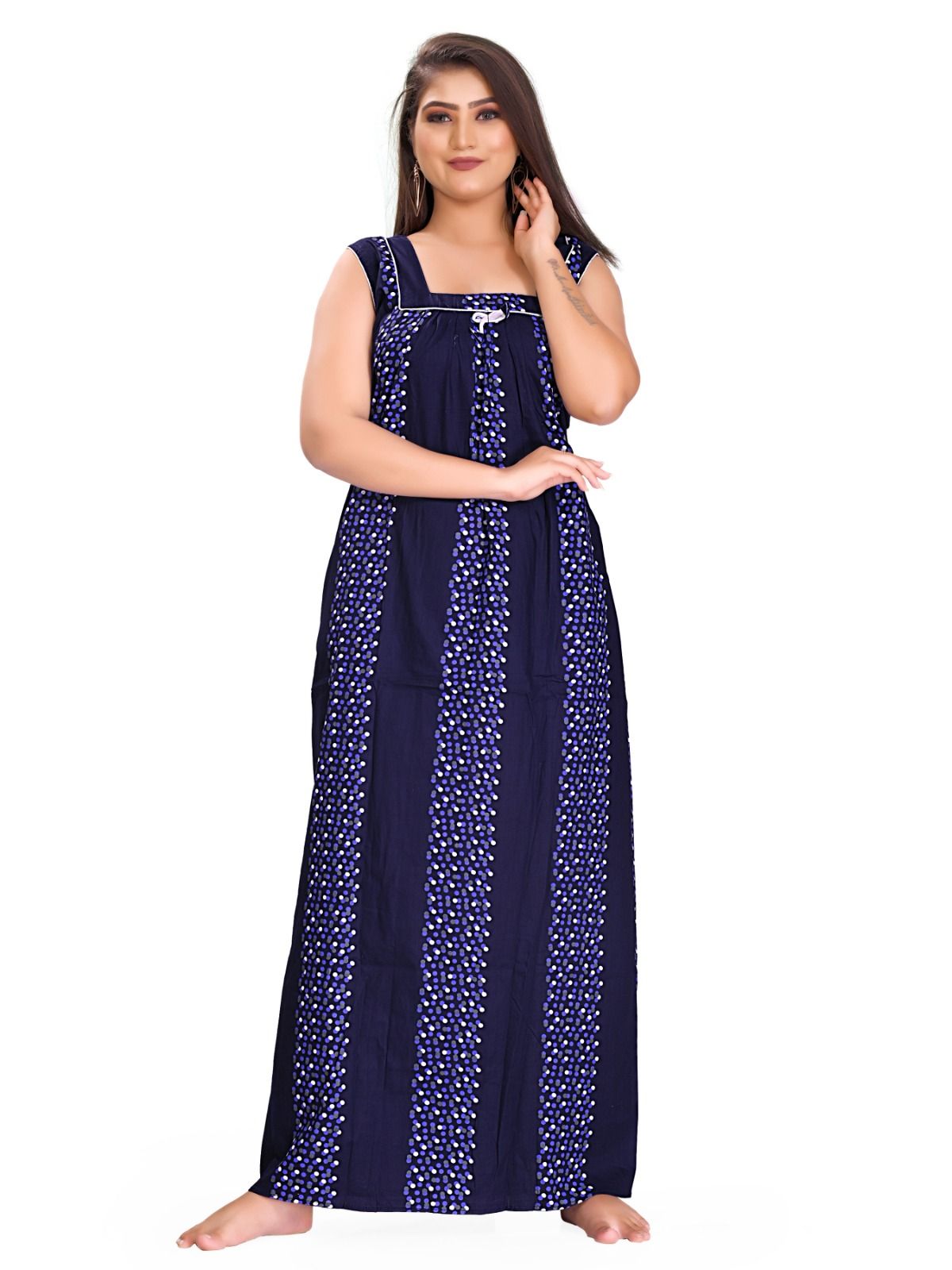 Fabimi Women Sleeveless Cotton Nighty