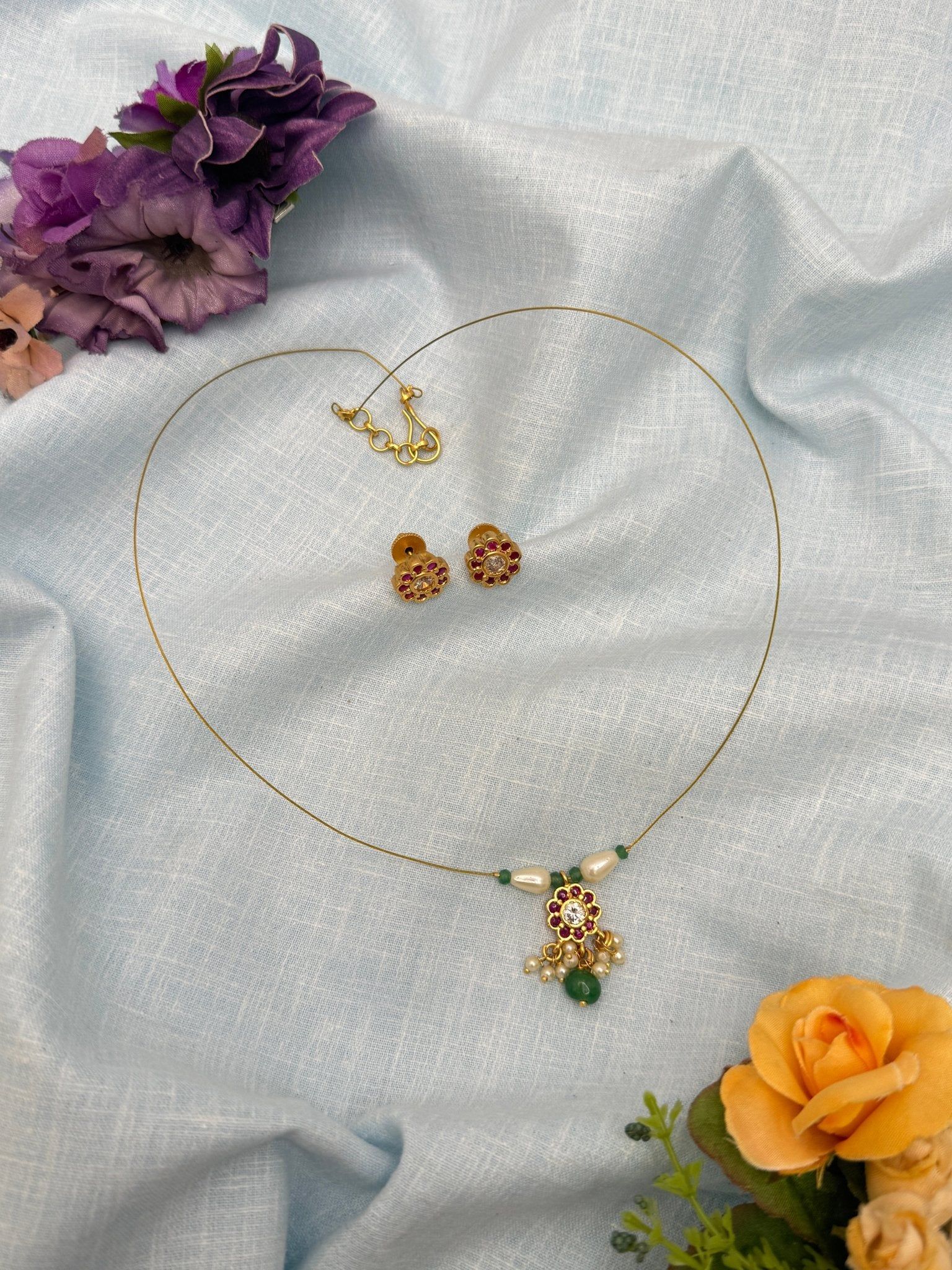 Invisible Chain Jadau Necklace 210