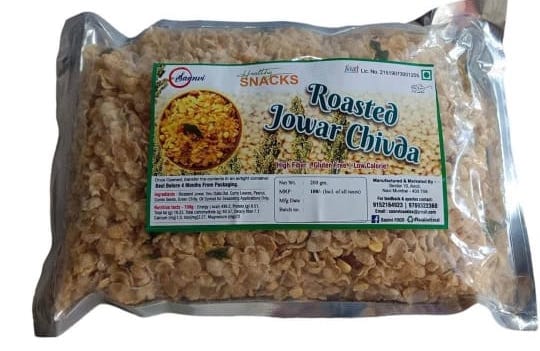Saanvi's Roasted Jowar Chivda (200g) | High Fibre, Gluten Free & Low Calorie Healthy Namkeen | Perfect Diet Snack for Tea Time
