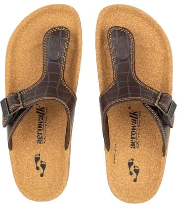 Aerowalk - Brown Men's Leather Slipper
