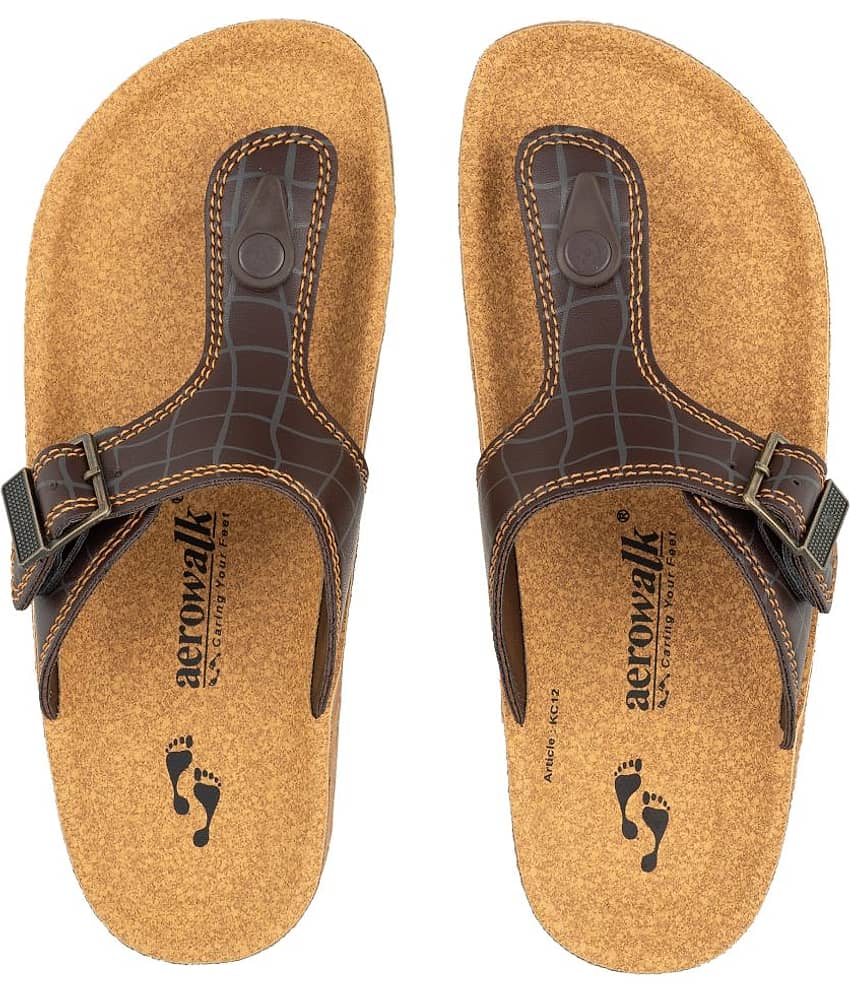 Aerowalk - Brown Men's Leather Slipper