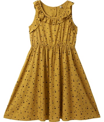 Cub Mcpaws Rayon A-line For Girls ( Pack of 1 , Yellow )