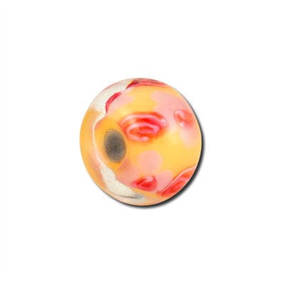 Beadwaala Handmade Fancy Lampwork Glass Beads For Jewelry Making. (Roundel) SFL-270-Per Packet 25 Pcs / 10X18 MM