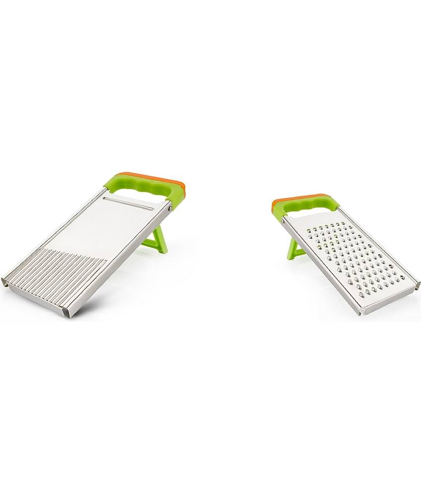 iview kitchenware - Stainless Steel Slicer,Vegetable Grater,Cheese Grater ( Pack of 2 ) - Green
