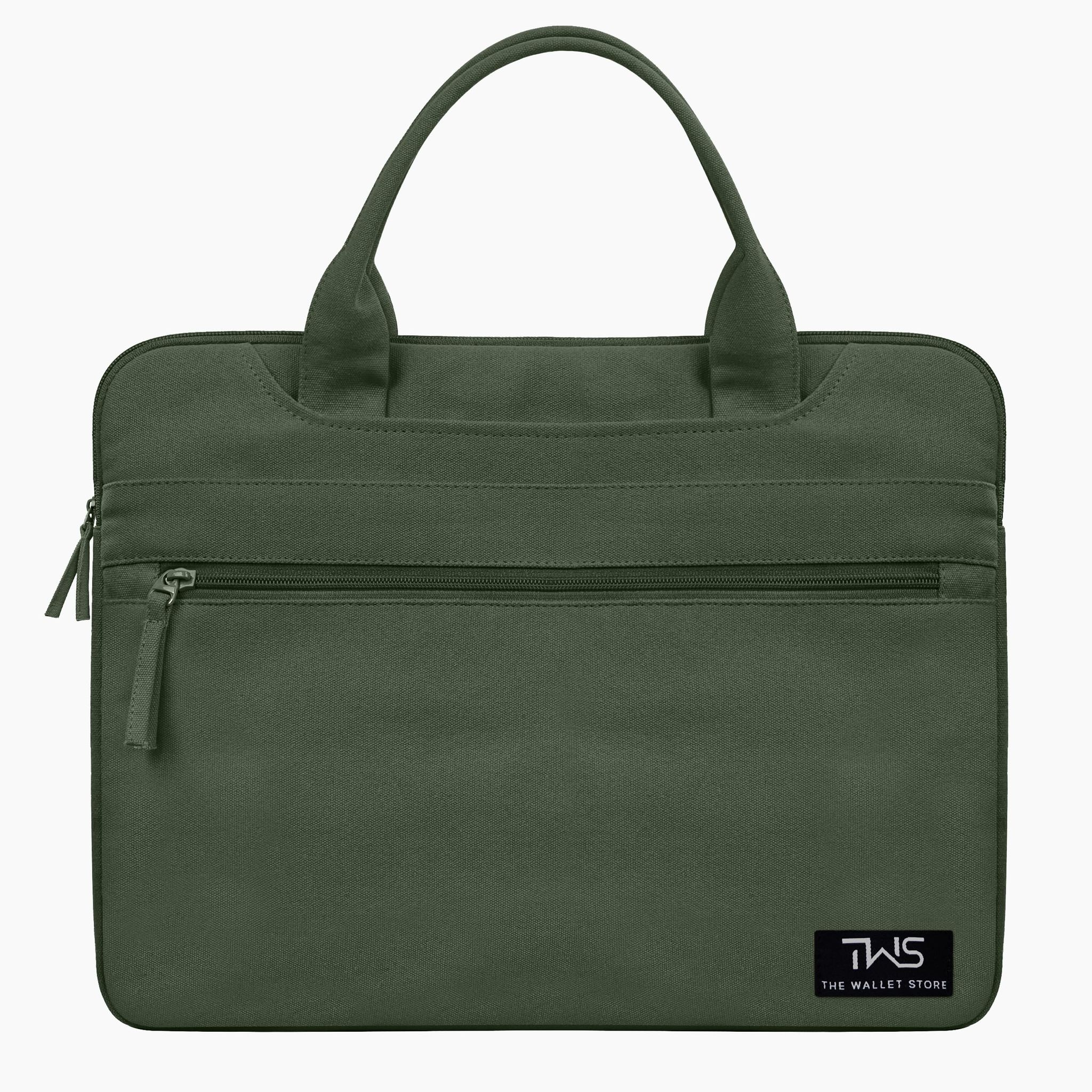 The Wallet Store EcoCarry Canvas Laptop Bag - Olive - 13 Inch