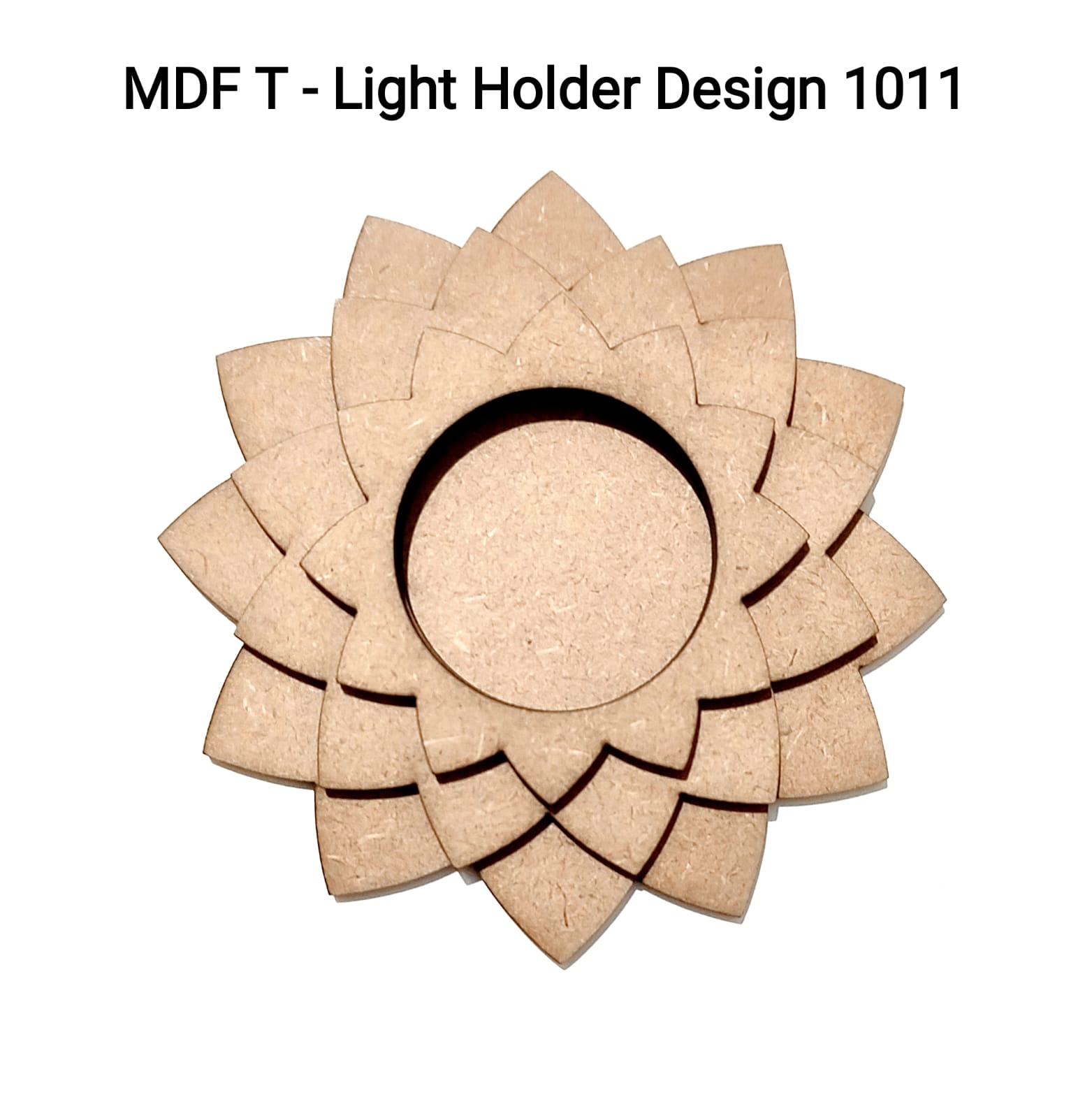 Brand Zero MDF Tea Light Holder Triple Layer - Design BZMDFTEALHDTL1011