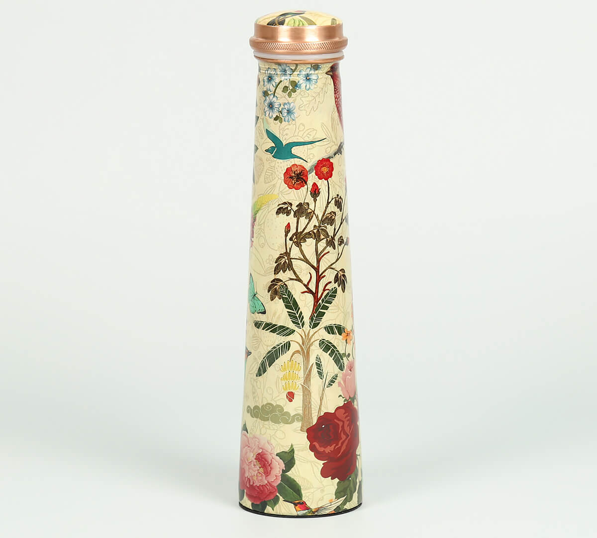 India Circus Bird Land Tapered Copper Bottle