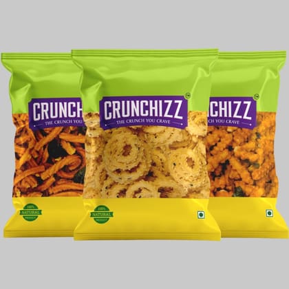 CRUNCHIZZ - 3 in 1 CHAKLI COMBO I SPRING, RICE & TOMATO Murukku I Traditional South Indian Recipe I No Artificial Additives I Authentic & Crunchy I 200 Gram Each I Total 600 Grams