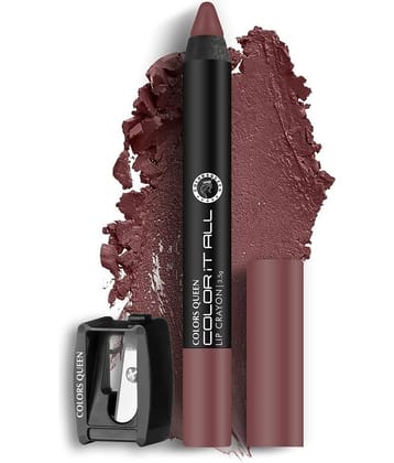 Colors Queen Color It All Non Transfer Matte Lip Crayon 3.5g, Chocobar (Shade - 11)