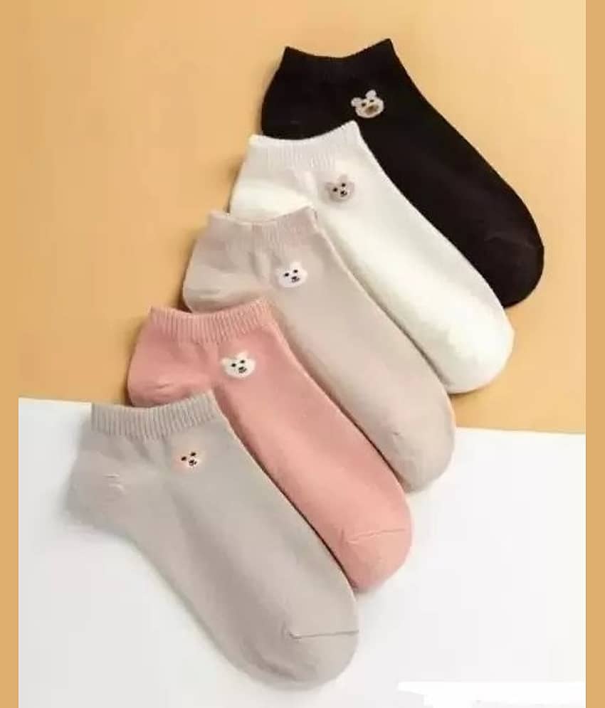 Cavenders Pack of 5 Women's Cotton Ankle Length Socks ( Multicolor )
