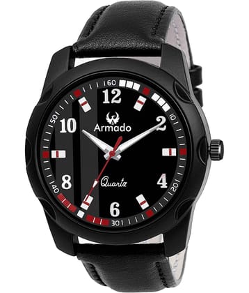 Armado - Black Leather Analog Men's Watch