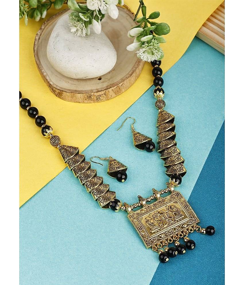 Sunhari Jewels Black Alloy Necklace Set ( Pack of 1 )