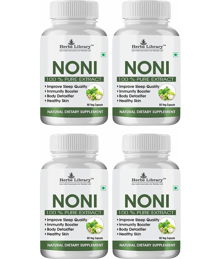 Herbs Library Noni Capsule For Boost Immunity & Blood Sugar, 60 capsules Each (Pack of 4)