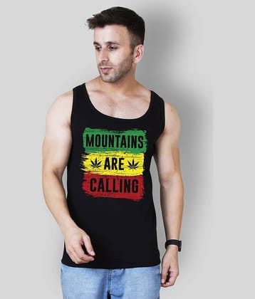 Veirdo Pack of 1 Cotton Sleeveless Vest For Men ( Black )