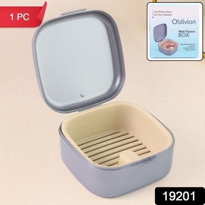 Oblivion Teeth Storage Box with Lid and Inner Tray, DENTURE CASE (1 Pc)