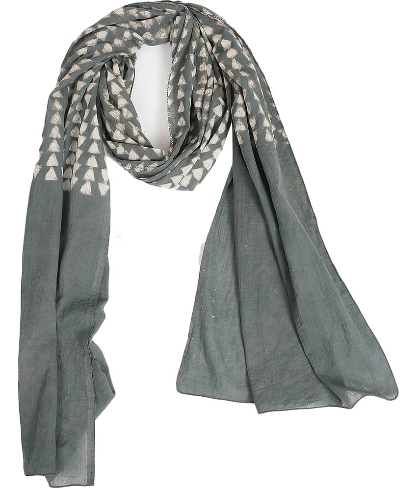 STYLE SHOES Gray Cotton Blend Women's Scarf ( Pack of 1 )