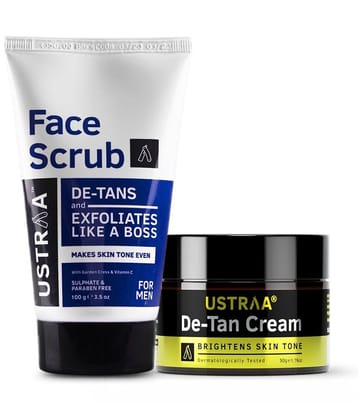 Ustraa Total De Tan Kit (Face Scrub De-tan & De-Tan Face Cream)