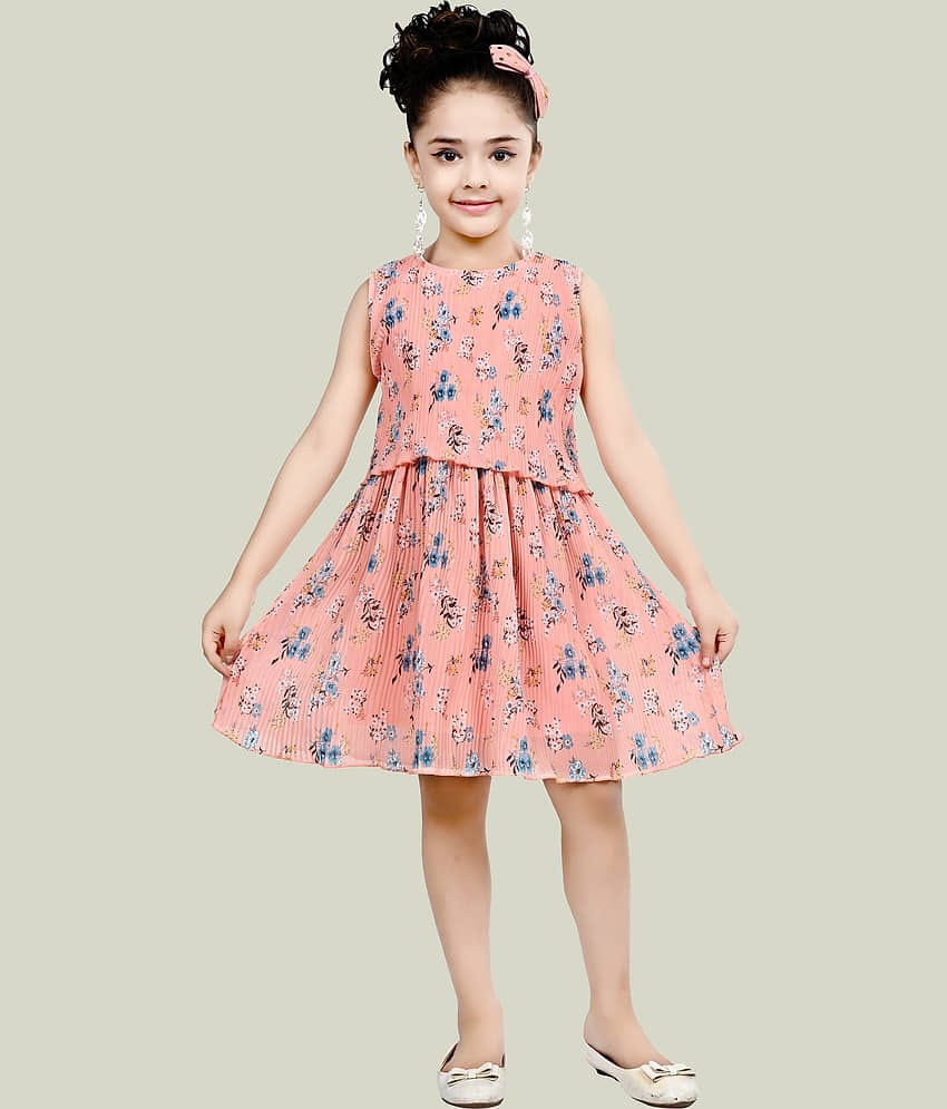 Arshia Fashions Georgette Frock For Girls ( Pack of 1 , PeachPuff )