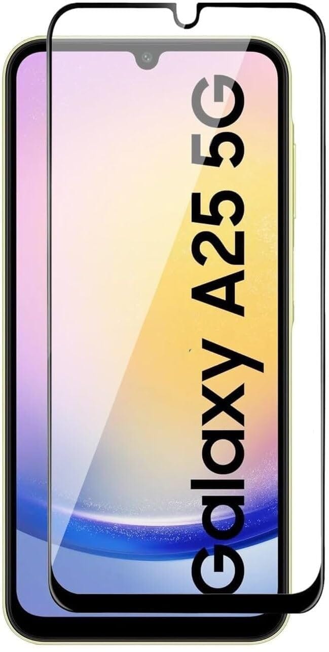 PLUGTECH Advanced Tempered Glass With Anti-Explosion 9H Hardness Edge-To-Edge Coverage Screen Guard for SAMSUNG A25