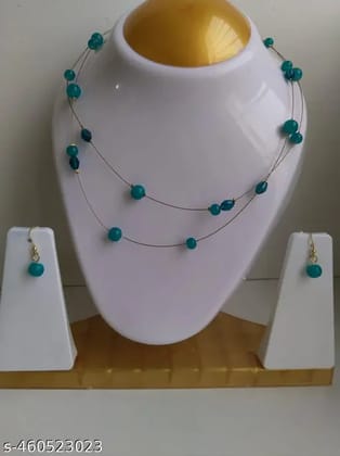 Floating necklace (TORQUESE) with earrings for the stylish & FASHIONABLE Modern Lady