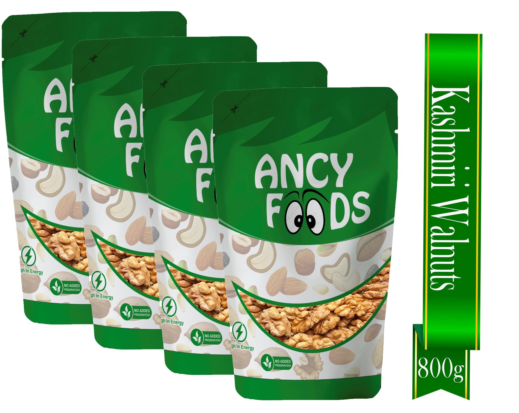 Ancy Kashmiri Walnut Kernels 800 Grams (200 Grams X 4) – Akhrotgiri | Rich in Proteins and Antioxidants – Supports Brain Health , Enhances Memory, Boosts Mood, Supports Heart Function, Improv