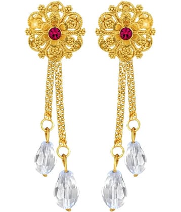 Vighnaharta Golden Drop Earrings ( Pack of 1 )
