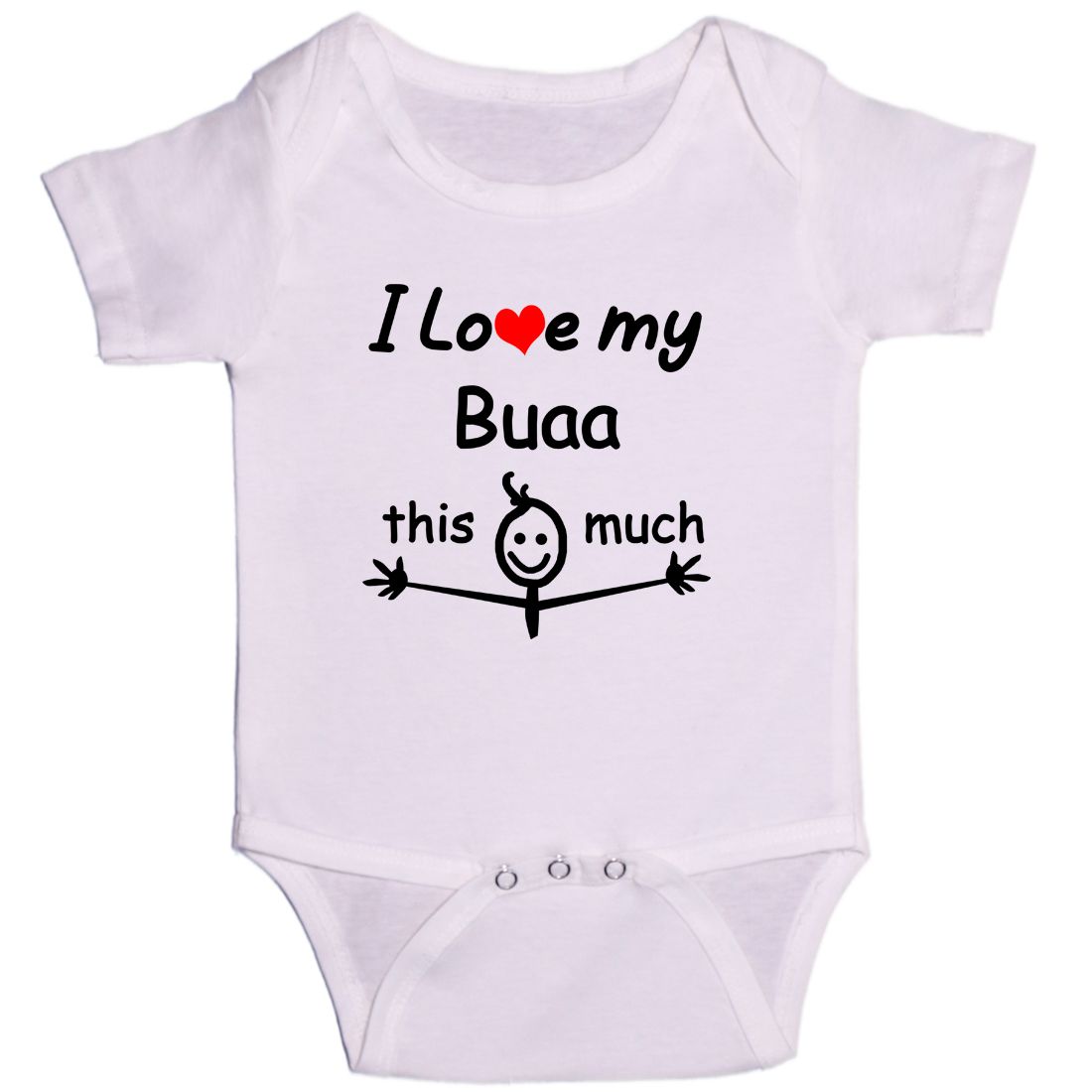 White I Love My Bua Cotton Romper For 6 To 12 Months