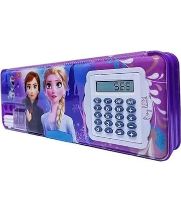 Freedy Magnetic Pencil Box with Calculator & Dual Sharpener for Kids for School, Big Size Cartoon Pencil Case for Kids, by Pack of 1 Art Plastic Pencil Box  (Set of 1, Multicolor, Pink)