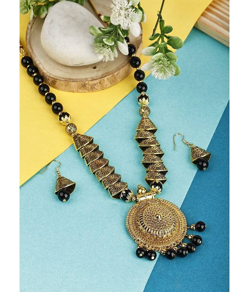 Sunhari Jewels Black Alloy Necklace Set ( Pack of 1 )