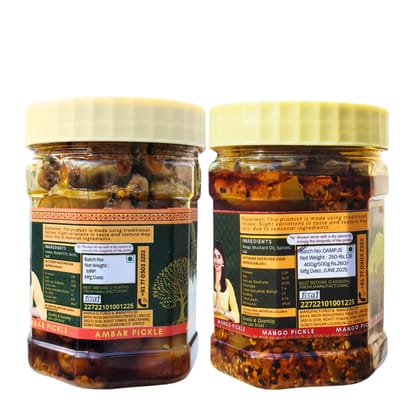 Baya India Combo | Ambar 350g + Mango Chatpata 350g | Traditional Indian Homemade Recipe | Authentic Spicy & Tangy Taste | No Added Preservatives