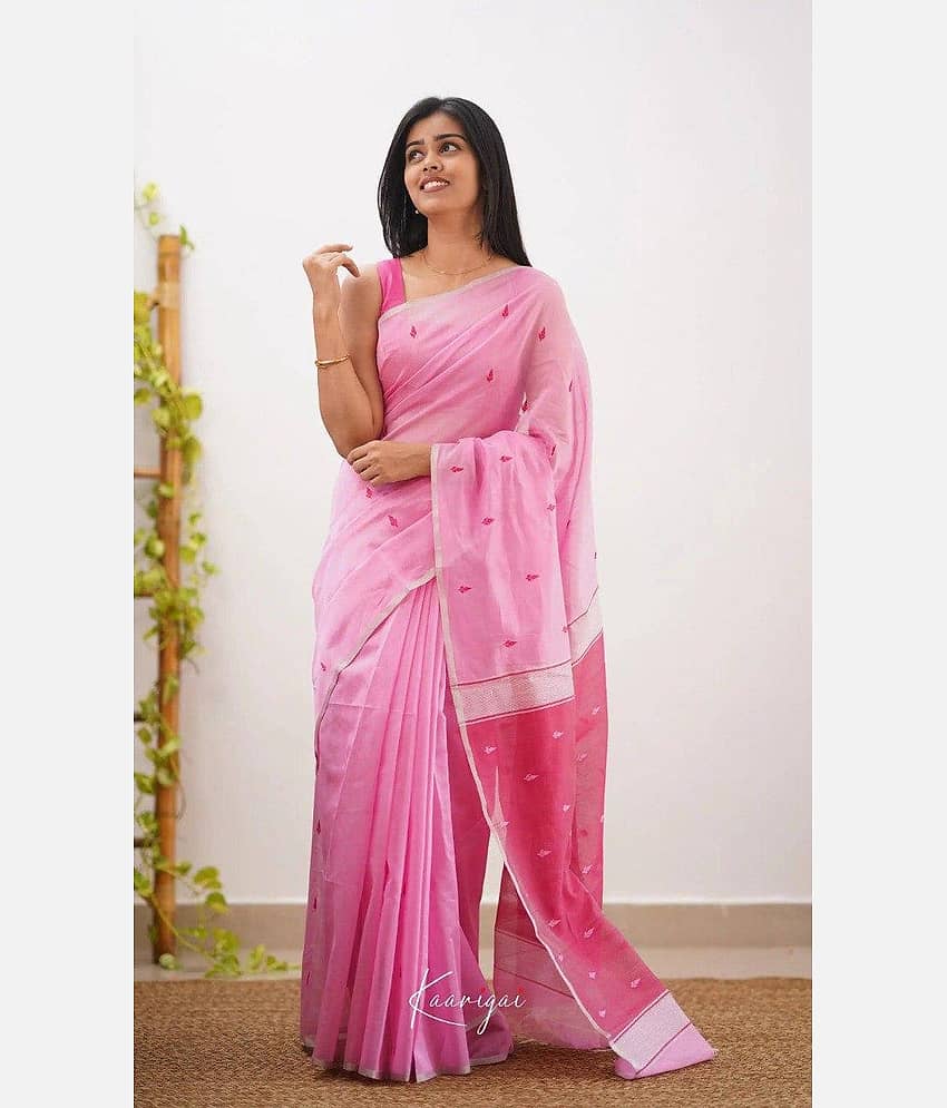 fab woven Art Silk Woven Kanjeevaram Sarees With Unstitched Blouse Piece ( Yellow )