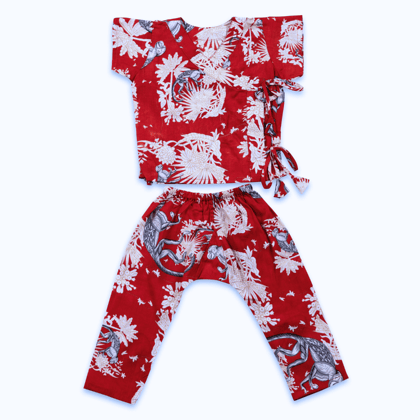 Baby Co-ord Set | Funky Monkey Red | 0-1 Year-0-3 months