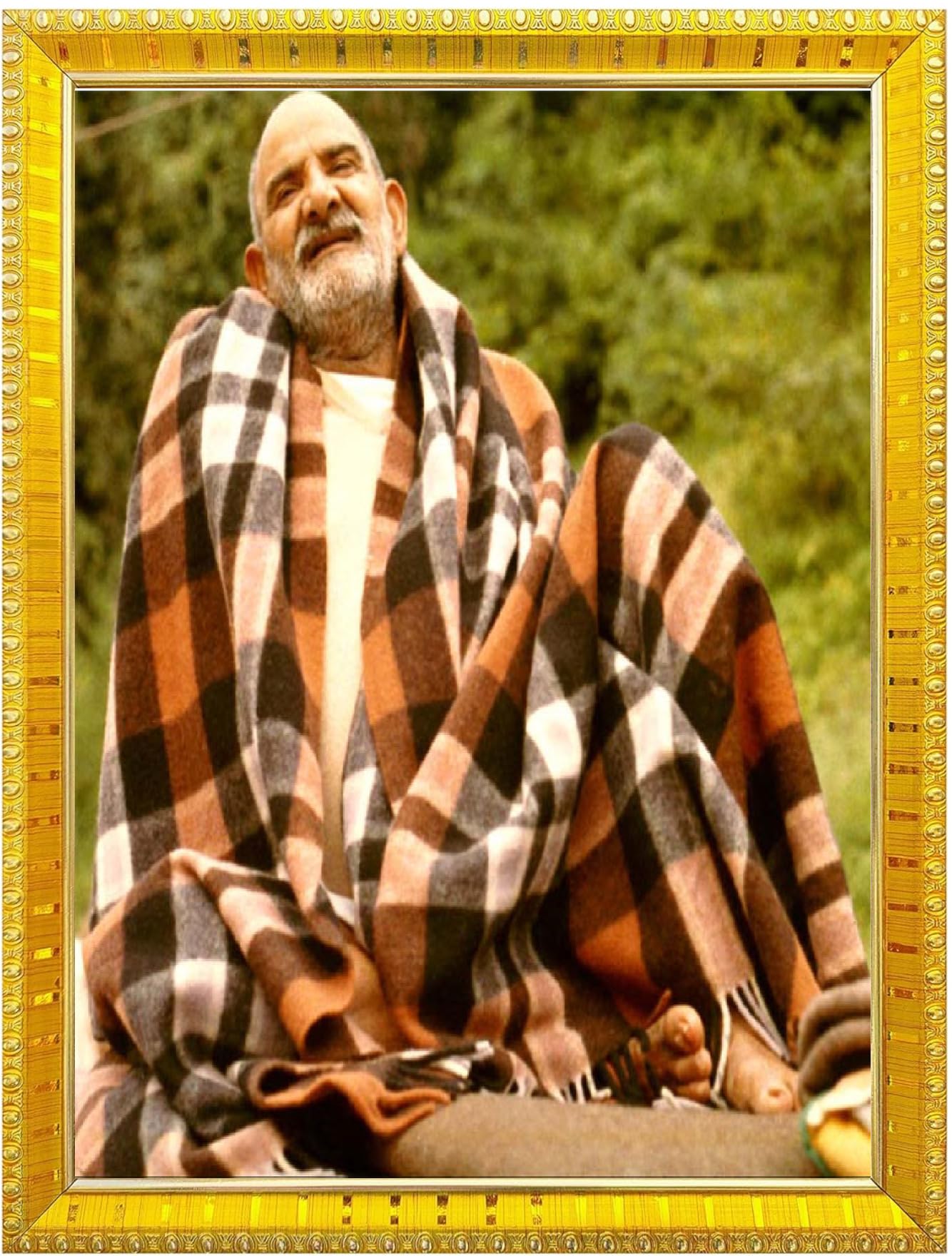NOKKES Neem Karoli Baba Neev Karori baba Photo Frames Religious Photo frame 5X7 Inch Photo Frame_W48