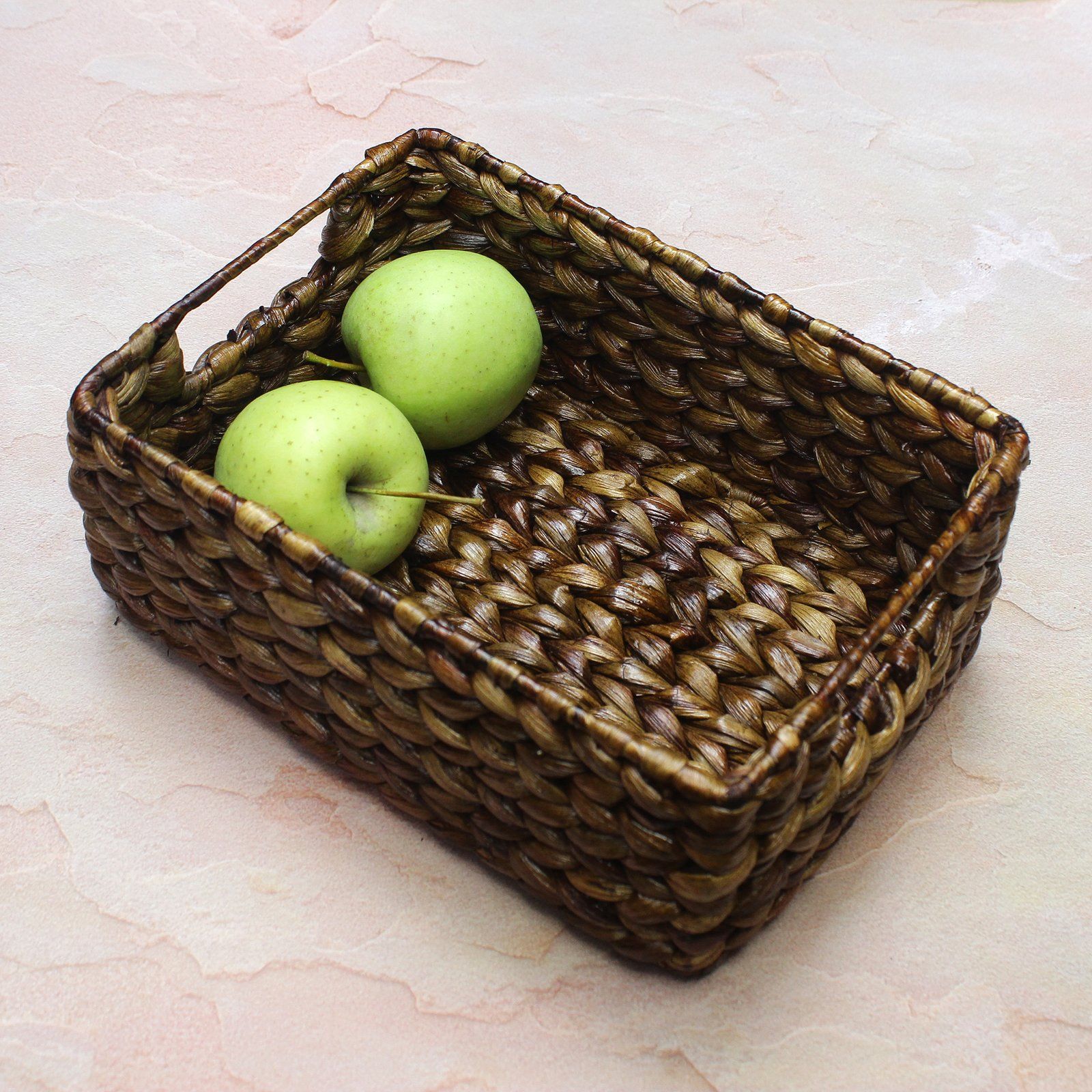 The Mohraj Cane Baskets with Built In Handles Set of 2
