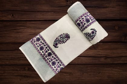 Cotton Blanket - Single Dohar ( 60 x 90 Inches) Pink Blue Paisley