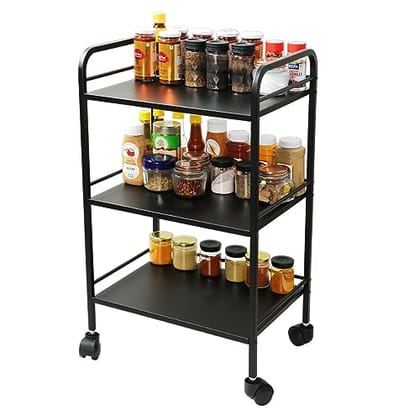 3 Tier Metal Rolling Trolley Cart Stand with Wheels 2