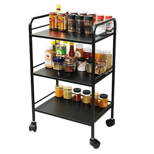 3 Tier Metal Rolling Trolley Cart Stand with Wheels 2