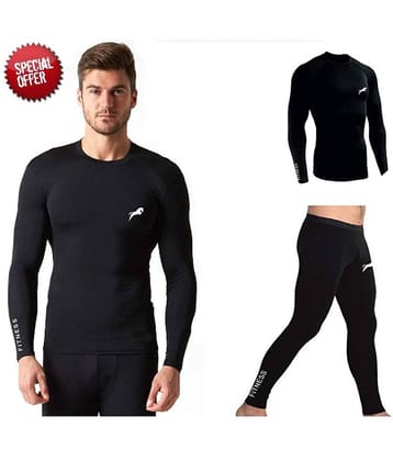 Just Rider Compression T-Shirt, Top Full Sleeve & Full Length Compression Lower Tights (Pack of 2 )