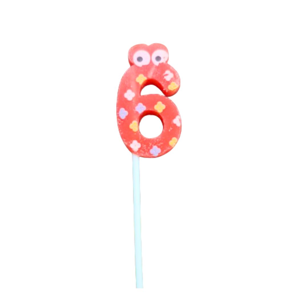 Number 6 Candle Green - 1 PC