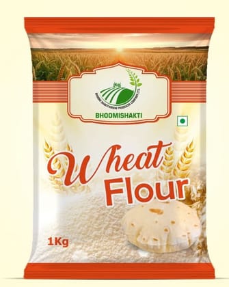 Bhoomi Shakti Premium Wheat Flour Atta 1 kg Natural and Fresh