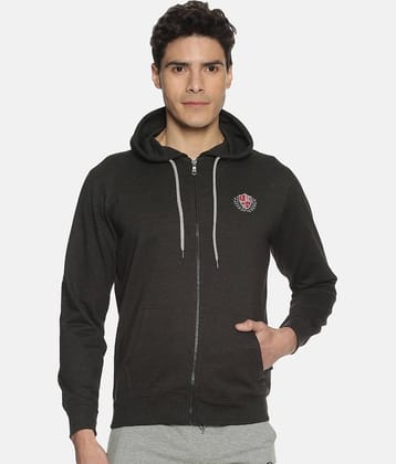 Dollar Cotton Blend Hooded Men's Sweatshirt - Charcoal ( Pack of 1 )