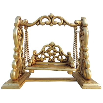 Brass Laddu Gopal Jhula for Temple - Bal Gopal Swing Showpiece, Height : 8.5 Inch (BSMAS1690 D)
