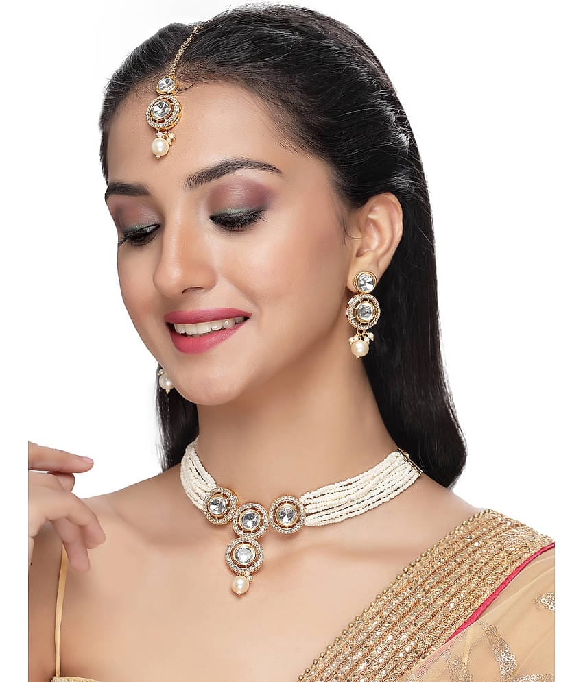 Sukkhi White Alloy Necklace Set ( Pack of 1 )