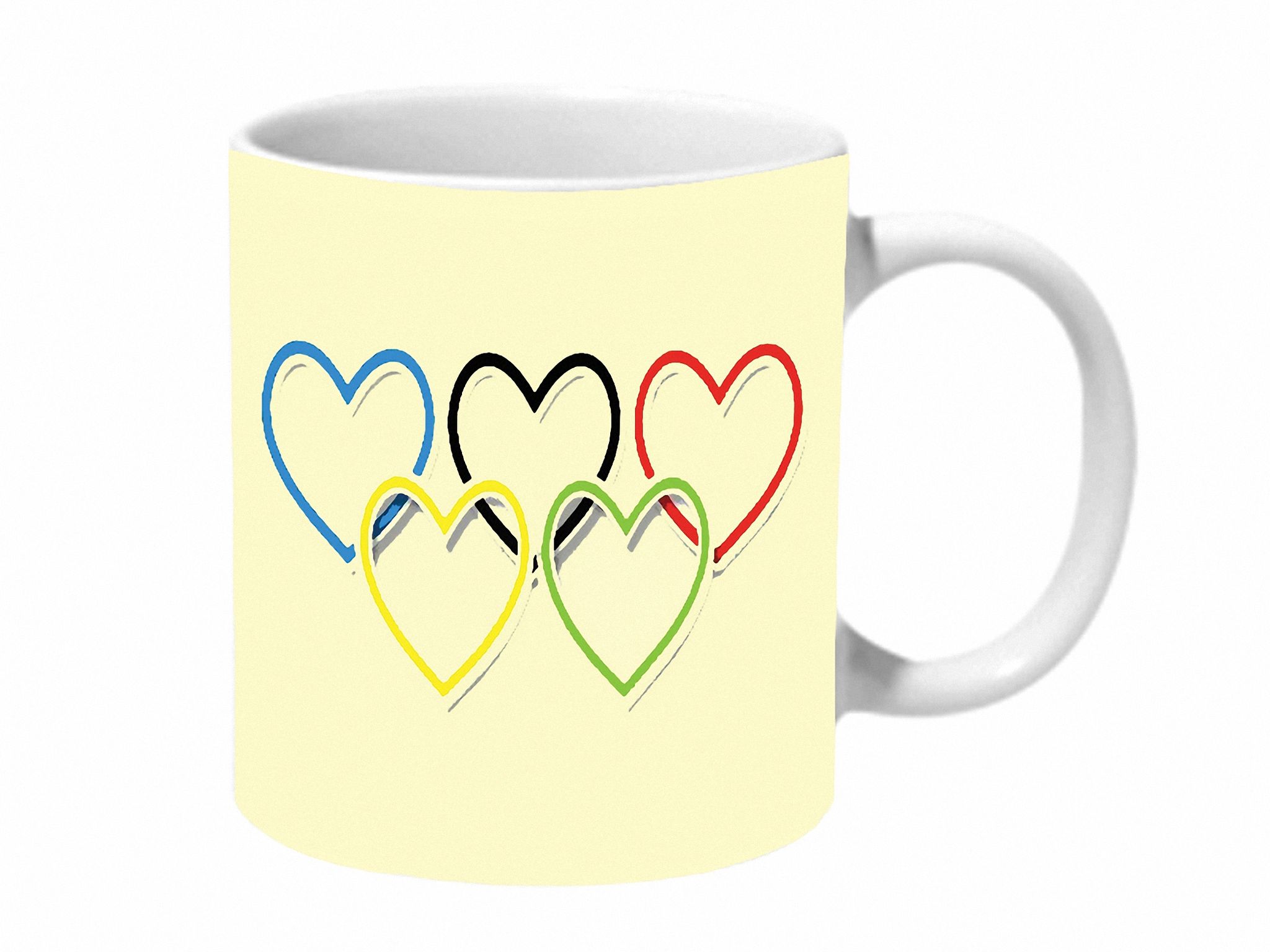 Multicolor Heart Olympics Ceramic Mug