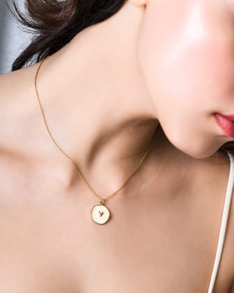 Glazed Heart Necklace-White