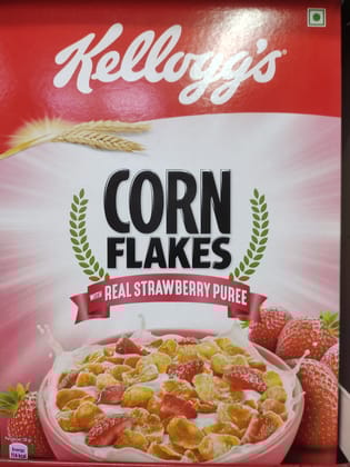 Kelloggs corn flakes with real strawberry puree