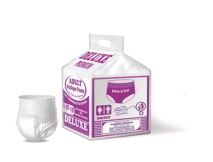 Deluxe Adult Diapers Pullups Pants, XL-XXL, 41-60inch (10 Pieces)