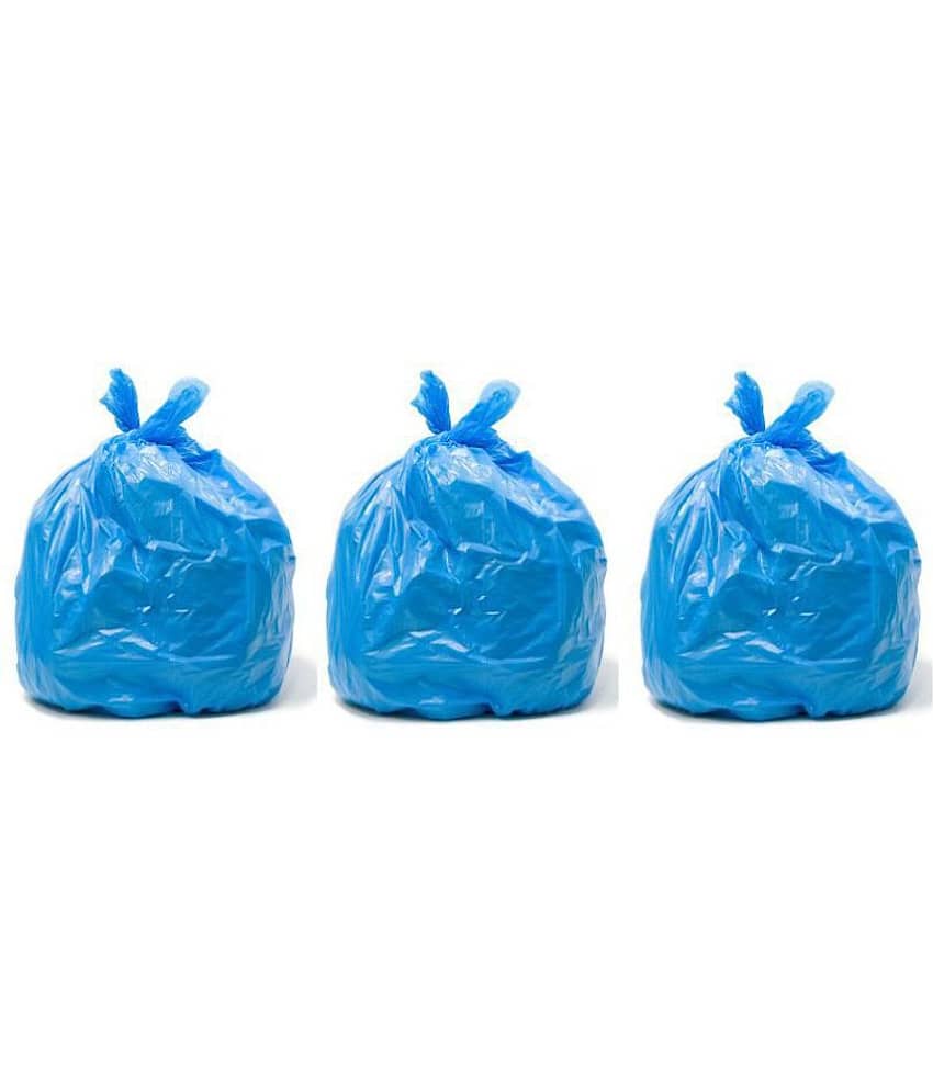 Clean India -3 Pack of Blue Garbage Bags - 19X21 | 3 Packs of 30 Pcs - 90 Pcs | Blue Medium Disposable Dustbin Bags for Dry Waste